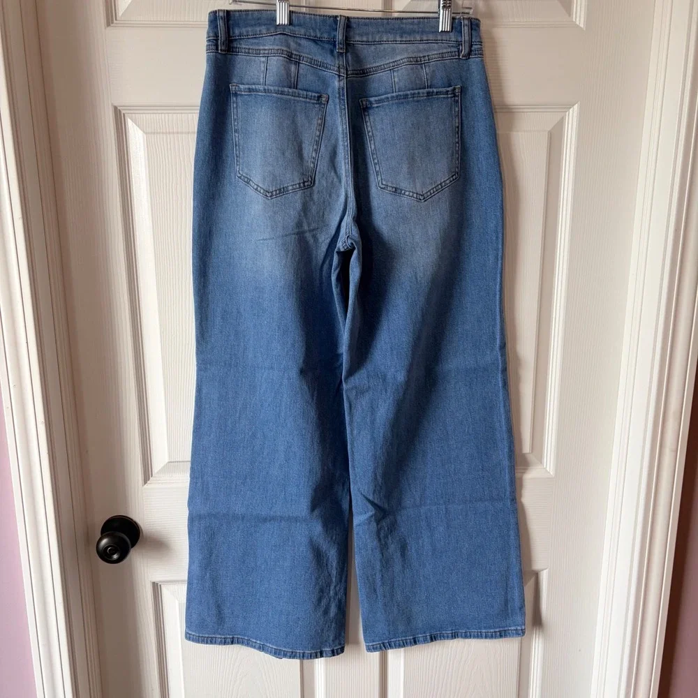 Indigo‎ Rein Destiny Curvy Wide Leg Jeans High Rise Light Wash Blue Size 11/29
